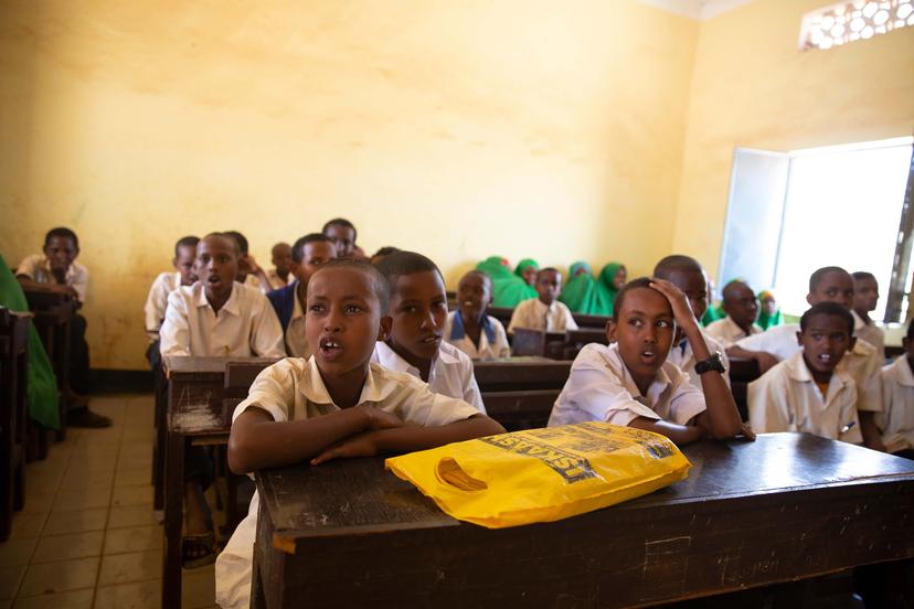 Een schoolklas in het zuiden van Somalie