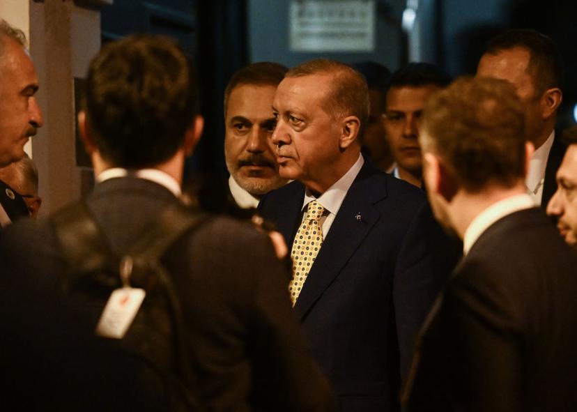 De Turkse premier Erdogan heeft een belangrijke rol tijdens de NAVO-top.
